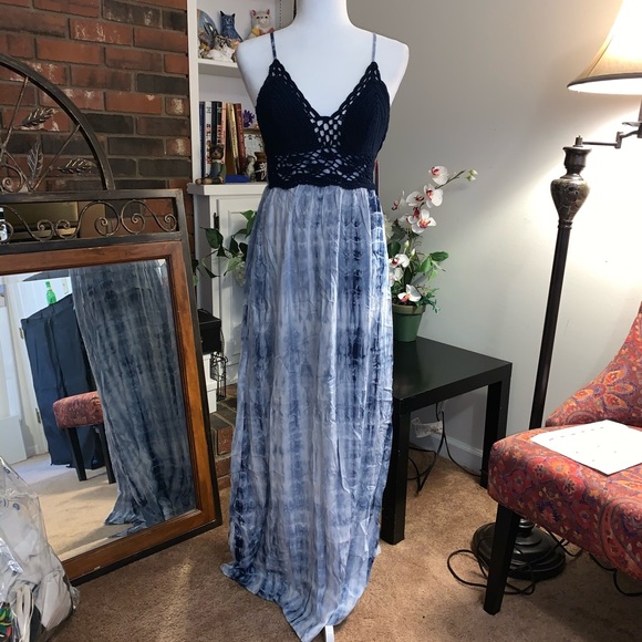 Xhilaration Dresses & Skirts - Xhilaration Crochet Top Tie-Dye Maxi Sundress